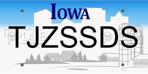 TJZSSDS Iowa License Plate