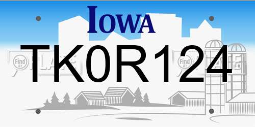 TK0R124 Iowa License Plate