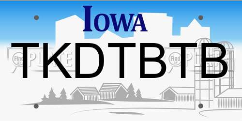 TKDTBTB Iowa License Plate