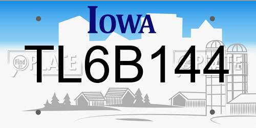 TL6B144 Iowa License Plate
