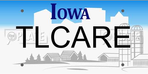 TLCARE Iowa License Plate