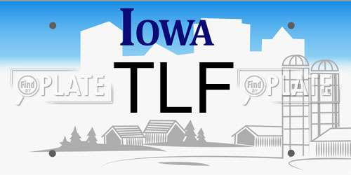 TLF Iowa License Plate