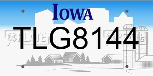 TLG8144 Iowa License Plate