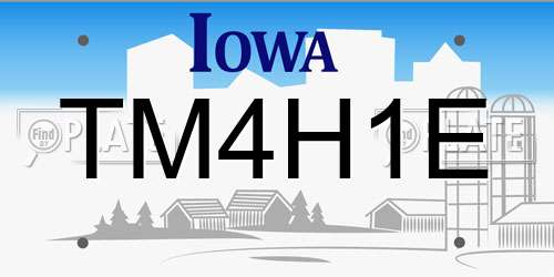 TM4H1E Iowa License Plate