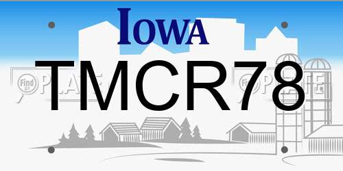TMCR78 Iowa License Plate