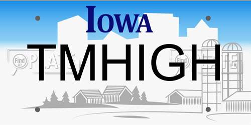 TMHIGH Iowa License Plate