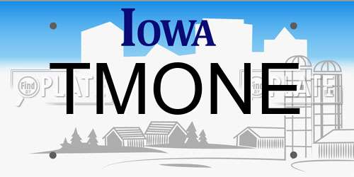 TMONE Iowa License Plate