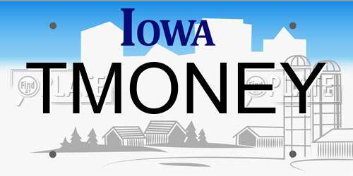 TMONEY Iowa License Plate