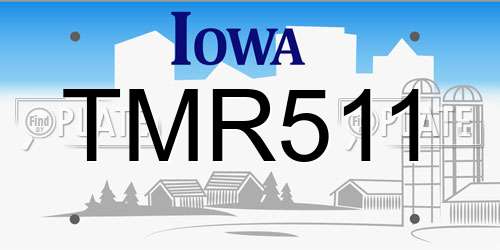 TMR511 Iowa License Plate