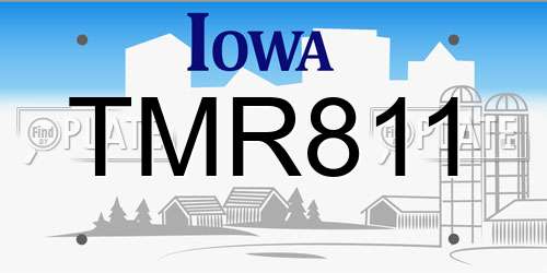 TMR811 Iowa License Plate