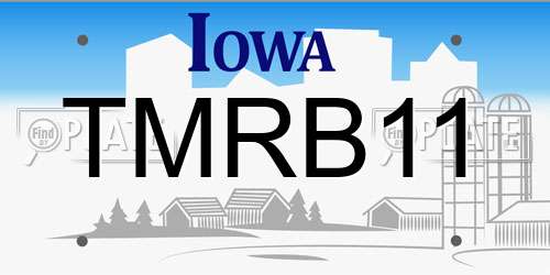 TMRB11 Iowa License Plate