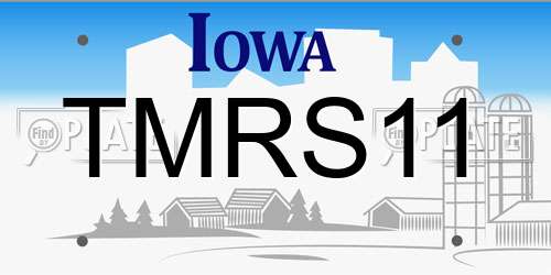 TMRS11 Iowa License Plate