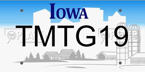 TMTG19 Iowa License Plate