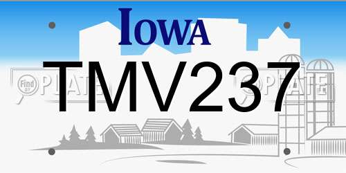 TMV237 Iowa License Plate