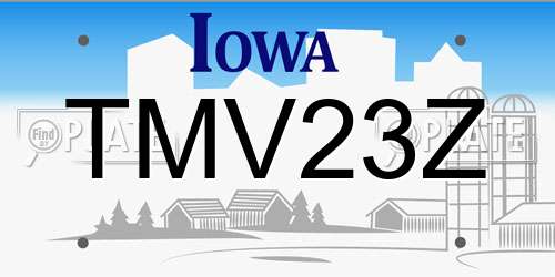 TMV23Z Iowa License Plate
