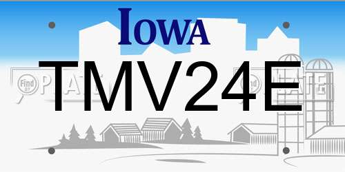 TMV24E Iowa License Plate
