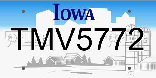 TMV5772 Iowa License Plate