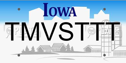 TMVSTTT Iowa License Plate