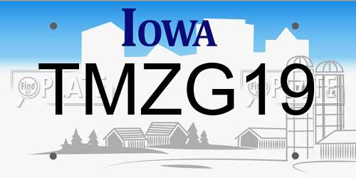 TMZG19 Iowa License Plate