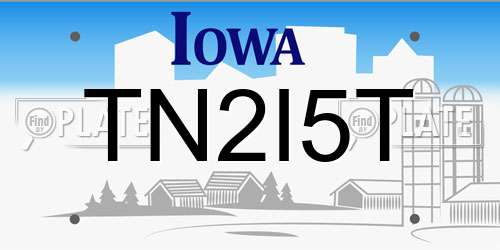 TN2I5T Iowa License Plate