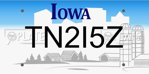 TN2I5Z Iowa License Plate