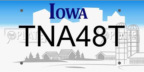 TNA48T Iowa License Plate