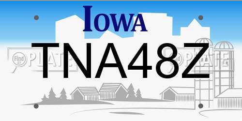 TNA48Z Iowa License Plate