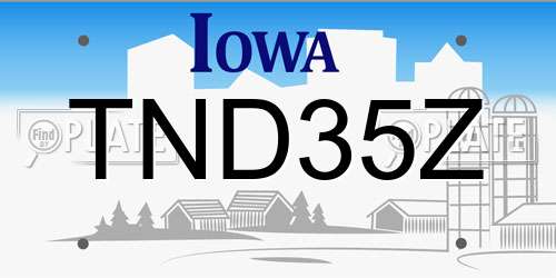 TND35Z Iowa License Plate