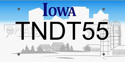 TNDT55 Iowa License Plate
