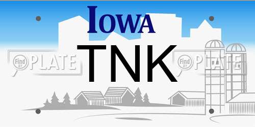 TNK Iowa License Plate