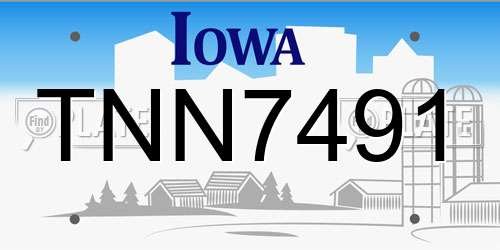TNN7491 Iowa License Plate