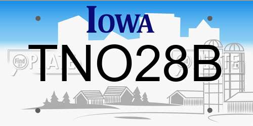 TNO28B Iowa License Plate