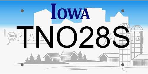 TNO28S Iowa License Plate
