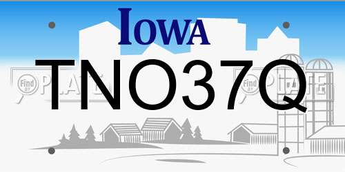 TNO37Q Iowa License Plate