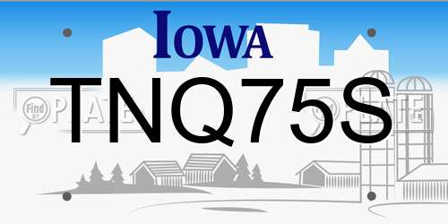 TNQ75S Iowa License Plate