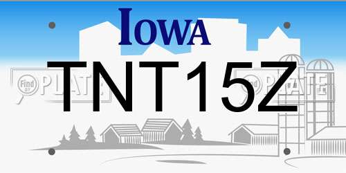 TNT15Z Iowa License Plate