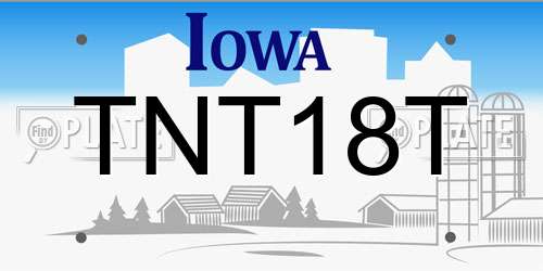 TNT18T Iowa License Plate
