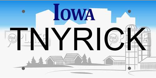 TNYRICK Iowa License Plate