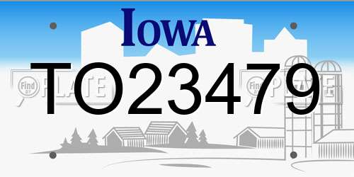 TO23479 Iowa License Plate