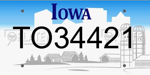 TO34421 Iowa License Plate