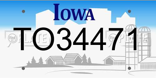 TO34471 Iowa License Plate