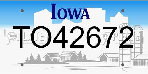 TO42672 Iowa License Plate
