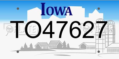 TO47627 Iowa License Plate
