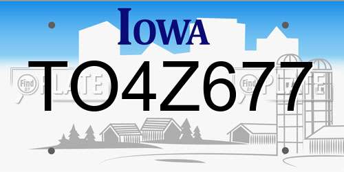 TO4Z677 Iowa License Plate