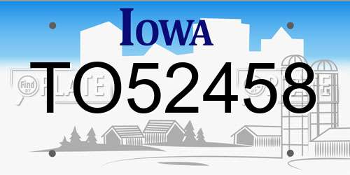 TO52458 Iowa License Plate
