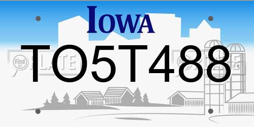 TO5T488 Iowa License Plate