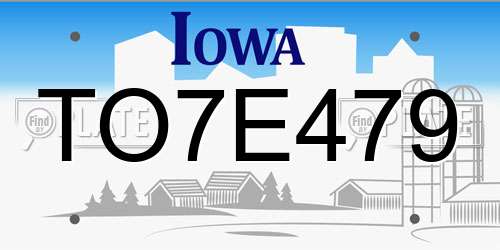 TO7E479 Iowa License Plate