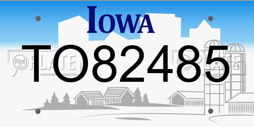 TO82485 Iowa License Plate