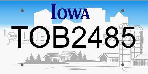 TOB2485 Iowa License Plate