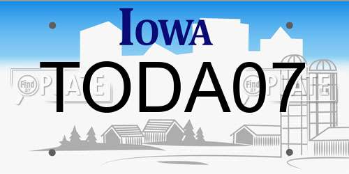 TODA07 Iowa License Plate